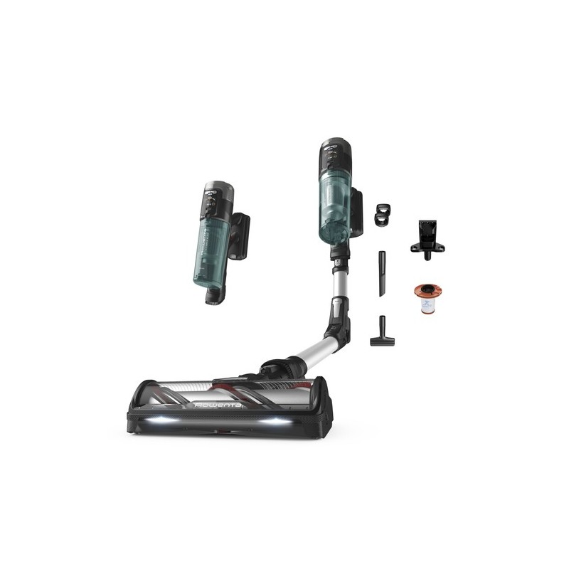 Rowenta RH9A32 Aspiradora escoba 2 en 1 Batería Secar Sin bolsa Aluminio, Verde