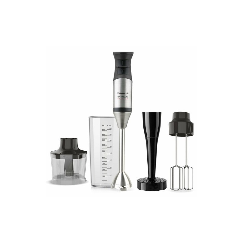 Taurus Bapi 1200 Premium Fullset Batidora de inmersión 1200 W Negro, Acero inoxidable