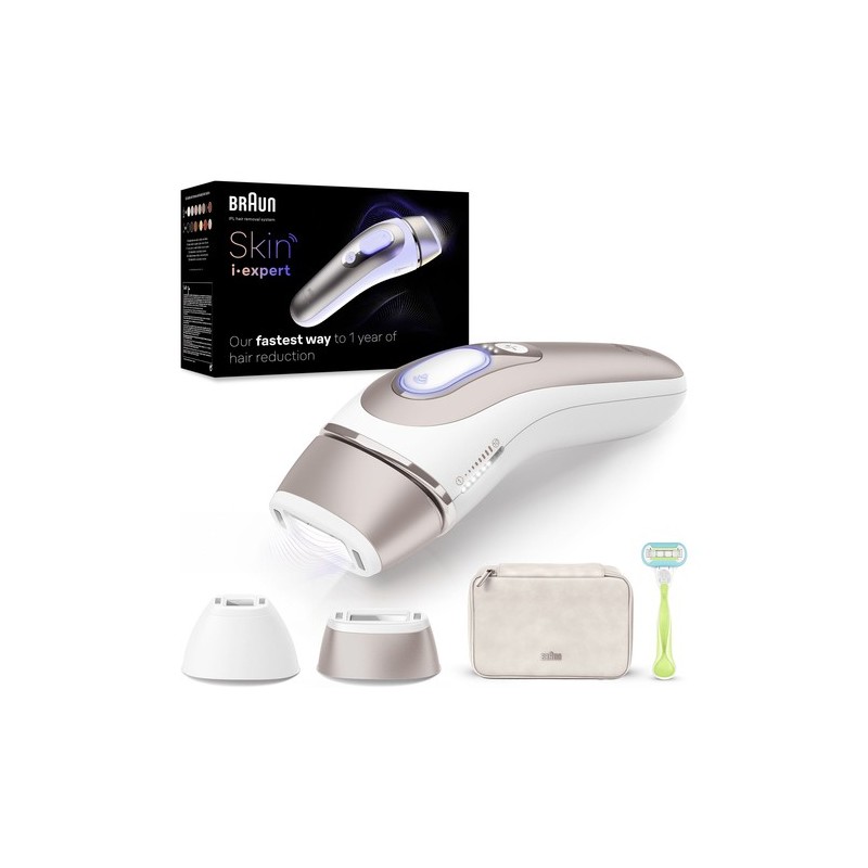 Braun Skin i-expert PL7147 Luz pulsada intensa (IPL) Oro rosa, Blanco