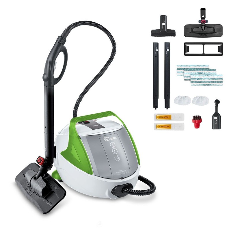 Polti Vaporetto Pro 8X Eco Plus Limpiador a vapor de cilindro 1900 W Negro, Verde, Blanco