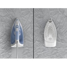 Tefal Virtuo 30 FV2C41E0 plancha Plancha vapor-seco Suela de cerámica 2000 W Azul, Blanco