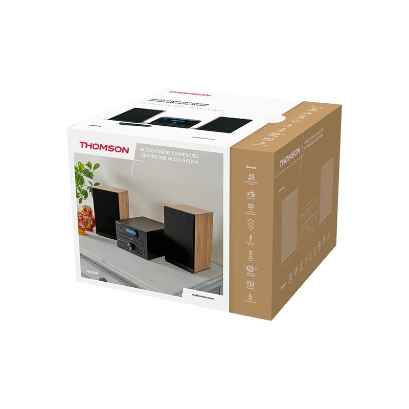 Thomson MIC122BT Microcadena de música para uso doméstico 10 W Negro, Plata