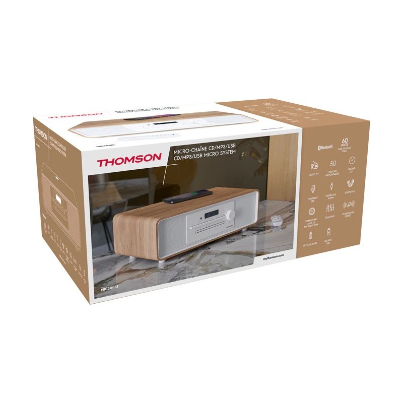Thomson MIC301IBT sistema de audio para el hogar Microcadena de música para uso doméstico 10 W Blanc