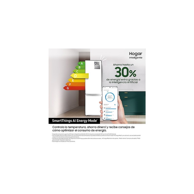 Samsung RB34C600DWW Independiente 344 L D Blanco