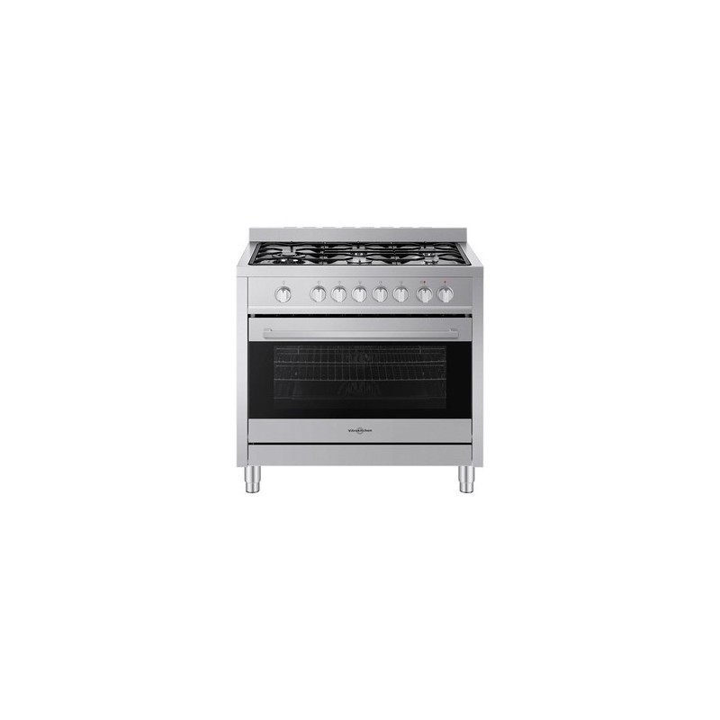Vitrokitchen STYLISH 90X60 Cocina independiente A Eléctrico Encimera de gas Acero inoxidable