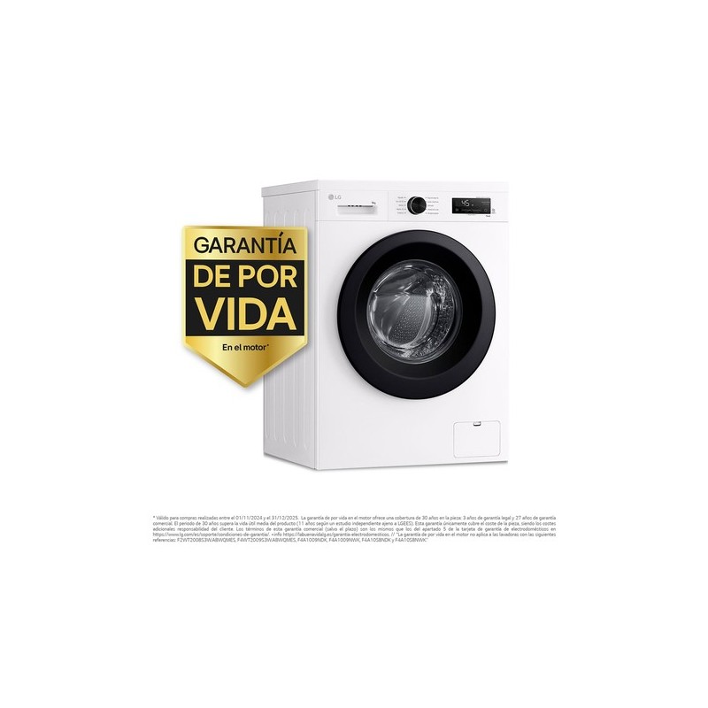 LG F4X1009NWK lavadora Carga frontal 9 kg 1400 RPM Blanco