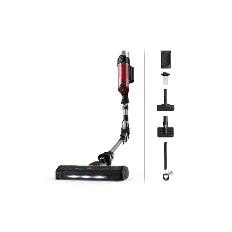 Rowenta RH2077 Aspiradora escoba 2 en 1 Batería Secar Sin bolsa 0,4 L 250 W Negro, Rojo