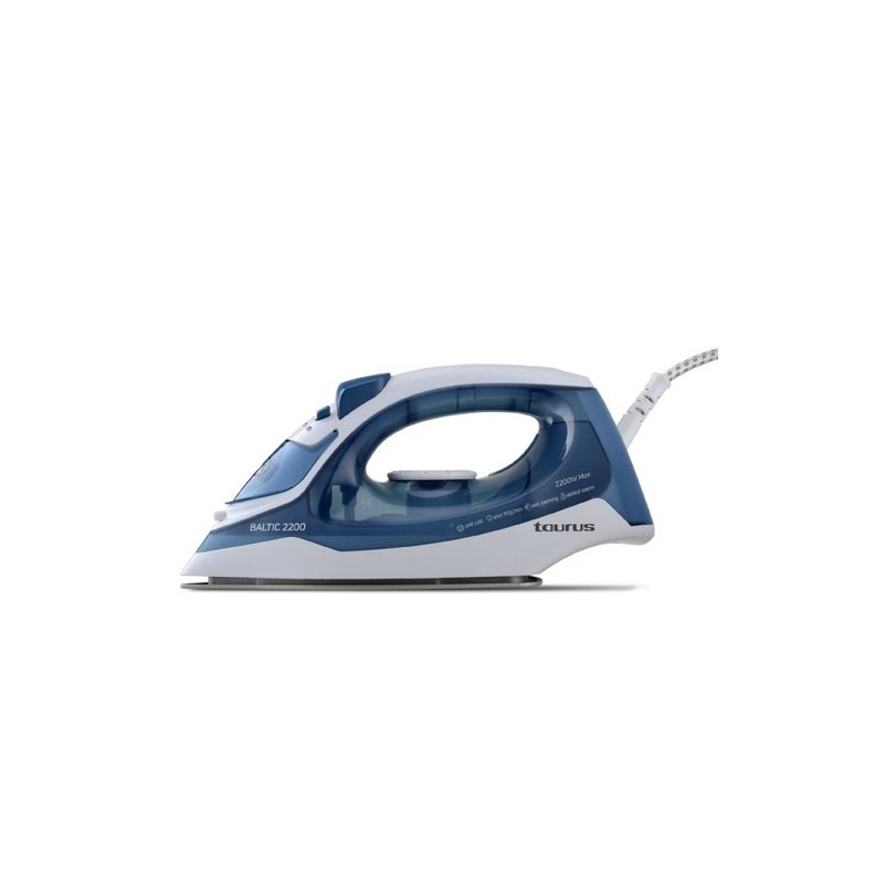 Taurus Baltic 2200 Plancha vapor-seco Suela cerámica de nanoplata 2200 W Azul, Blanco