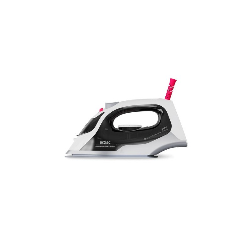 Solac PV2400 Plancha a vapor Suela de cerámica 2400 W Negro, Blanco