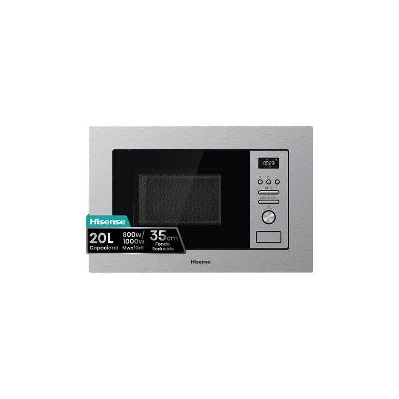 Hisense BIM320G41X microondas Acero inoxidable Microondas combinado Integrado 20 L 800 W
