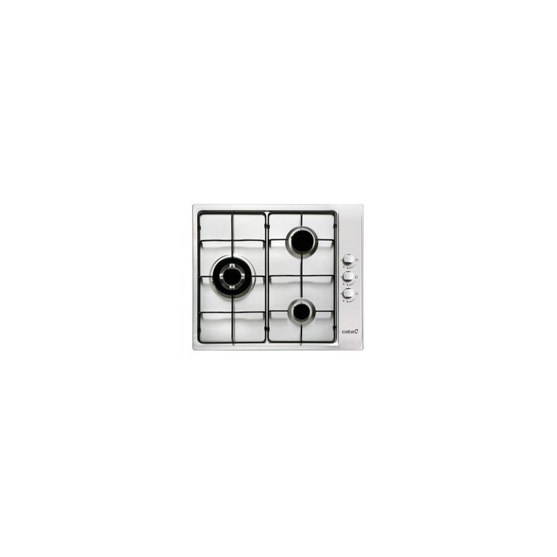 CATA GI 6021 X Negro, Acero inoxidable Integrado 60 cm Encimera de gas 3 zona(s)