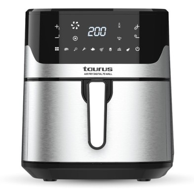 Taurus Air Fry Digital 7S Wall Sencillo 6,5 L Independiente 1600 W Freidora de aire caliente Negro,