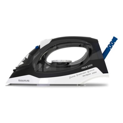 Taurus Itaca Plancha vapor-seco Suela cerámica de nanoplata 2200 W Negro, Blanco