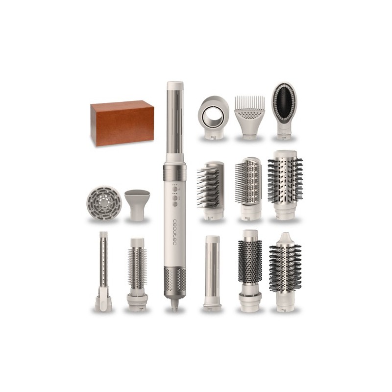 Cecotec Bamba CeramicCare 14in1 Herramienta de peinado con múltiples accesorios Champán 1400 W 1,8 m