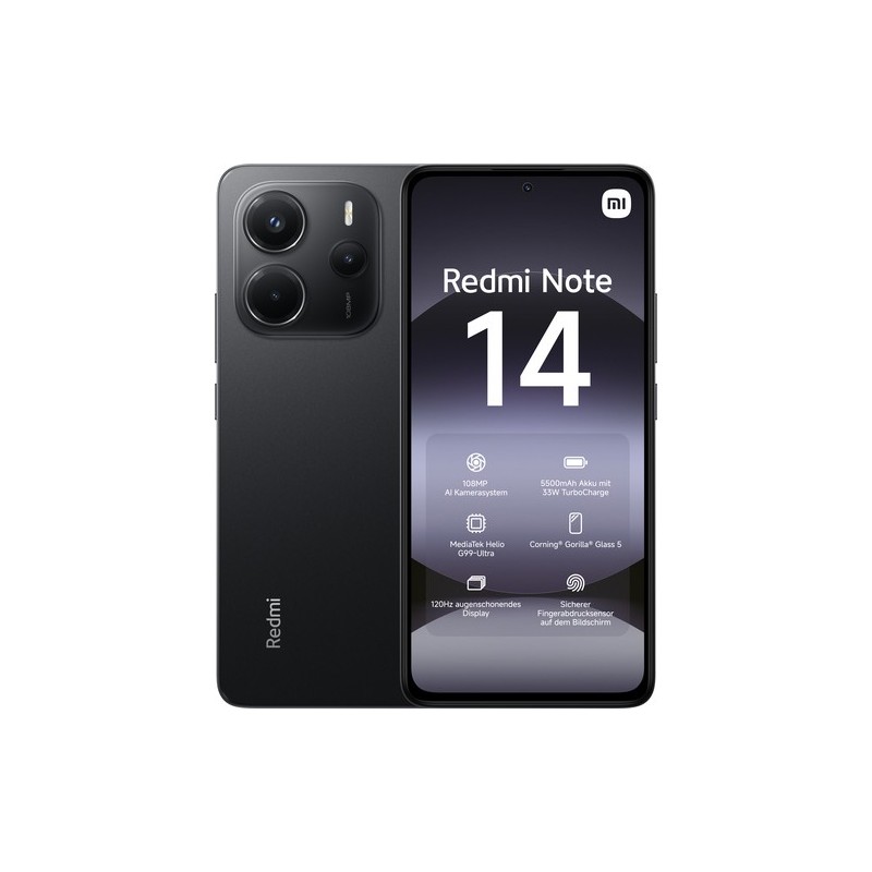 Xiaomi Redmi Note 14 16,9 cm (6.67") Ranura híbrida Dual SIM 4G USB Tipo C 6 GB 128 GB 5500 mAh Negr