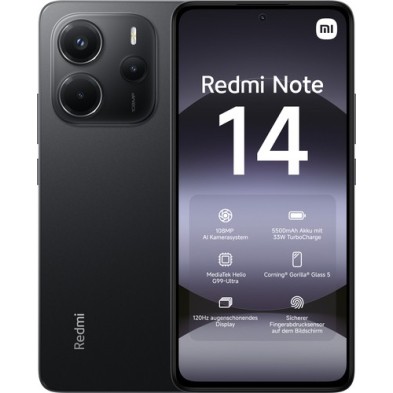 Xiaomi Redmi Note 14 16,9 cm (6.67") Ranura híbrida Dual SIM 4G USB Tipo C 6 GB 128 GB 5500 mAh Negr