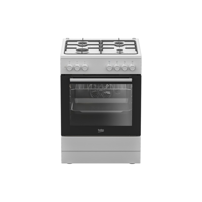 Beko FBE62120WD Cocina independiente A Eléctrico Encimera de gas Negro, Blanco