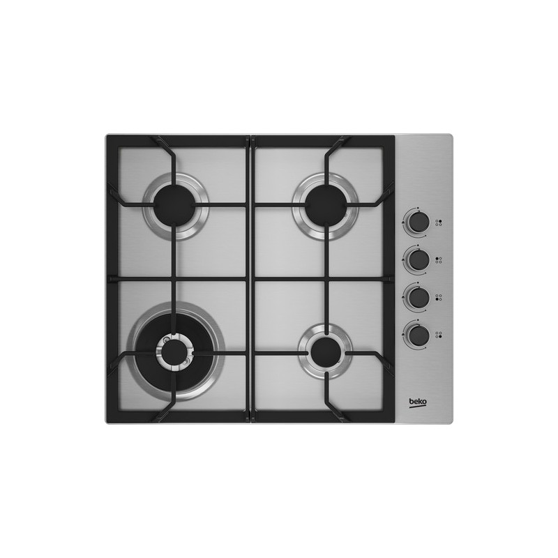 Beko HIBW64125SX hobs Acero inoxidable Integrado 61 cm Encimera de gas 4 zona(s)