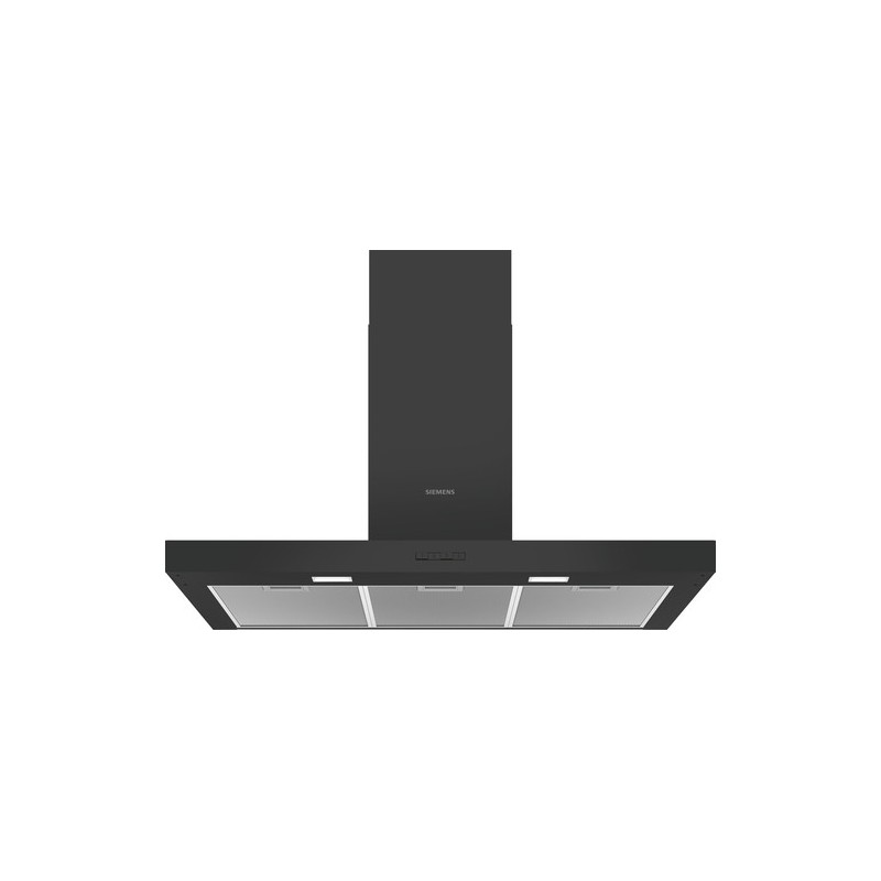 Siemens iQ100 LC96BBC60 campana De pared Negro 619 m³/h