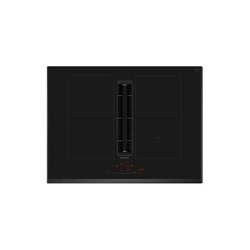 Siemens ED751HQ26E hobs Negro Integrado 71 cm Con placa de inducción 4 zona(s) Campana integrada