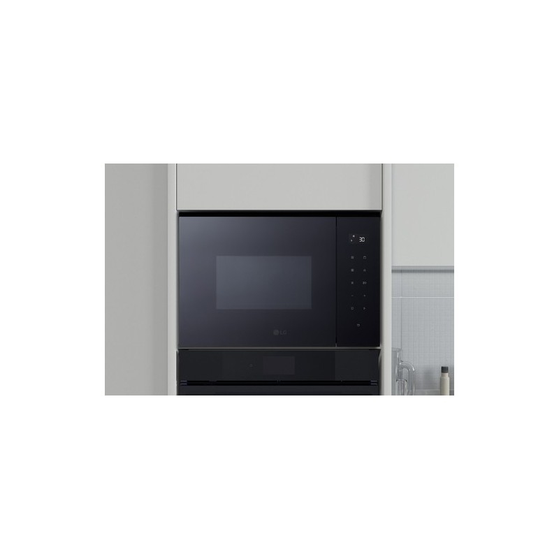 LG MGBZ2593F microondas Negro, Acero inoxidable Microondas con grill Integrado 25 L 1450 W
