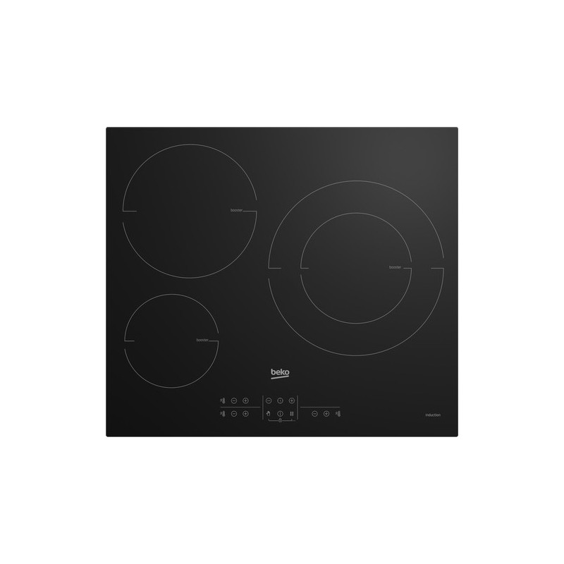 Beko HIIS63206M hobs Negro Integrado 58 cm Con placa de inducción 3 zona(s)